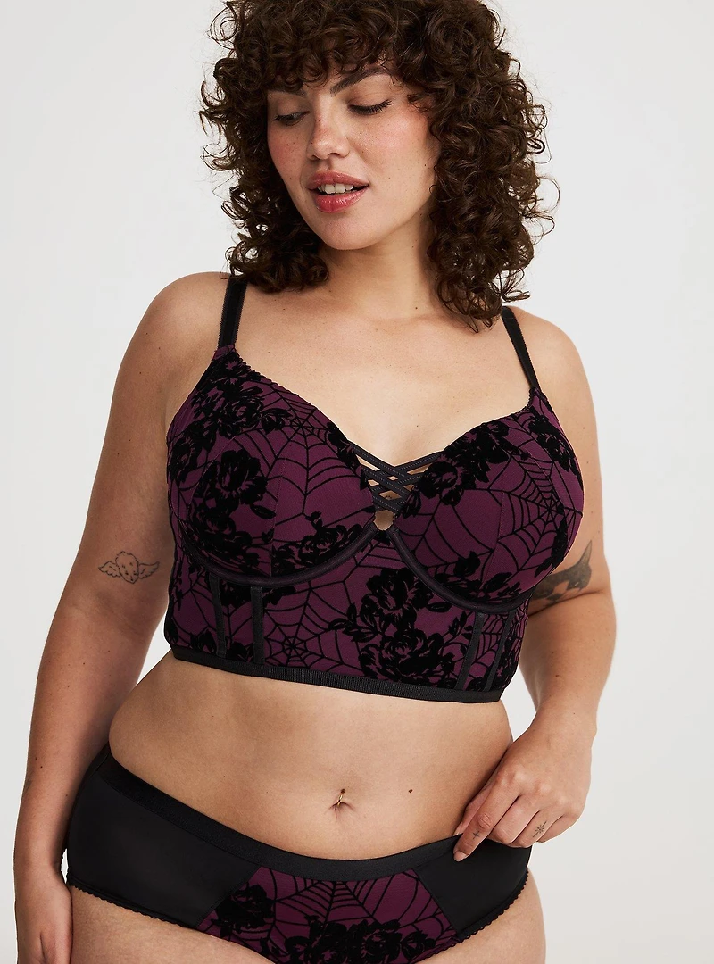Flocked Mesh Hipster Panty