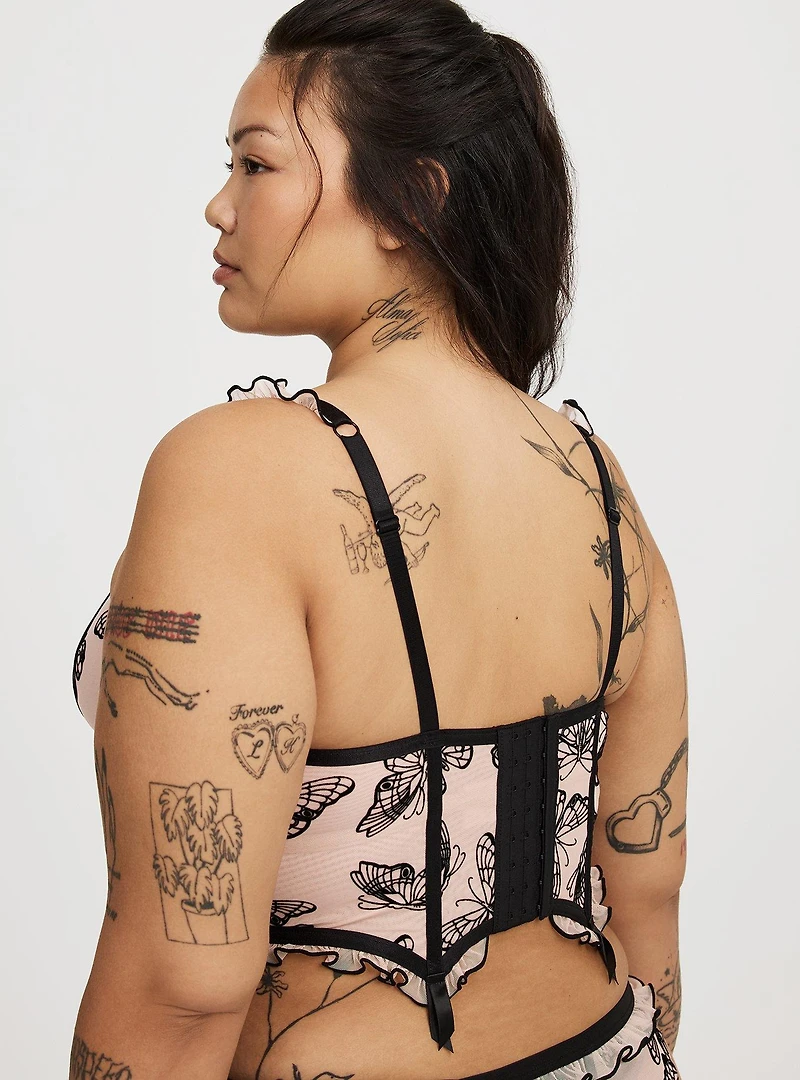 Flocked Mesh Bustier