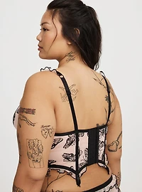 Flocked Mesh Bustier