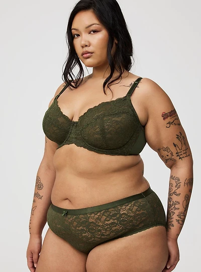 Super Soft Lace Mid-Rise Hipster Panty