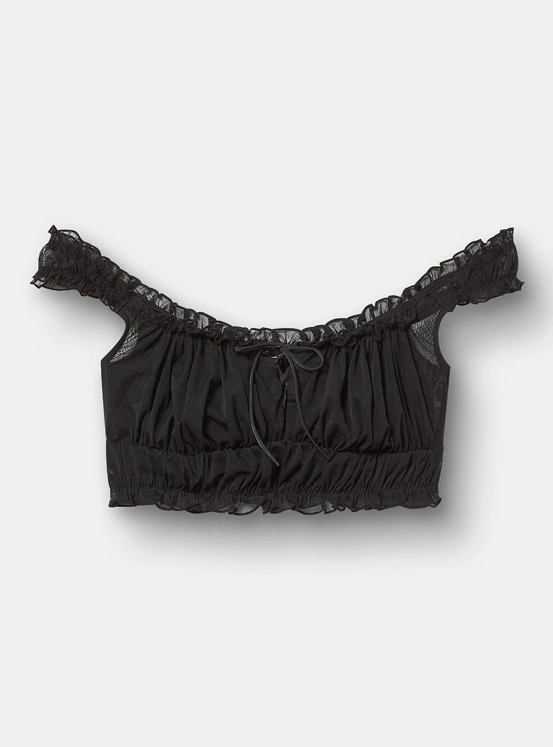 Ruffle Mesh Bralette