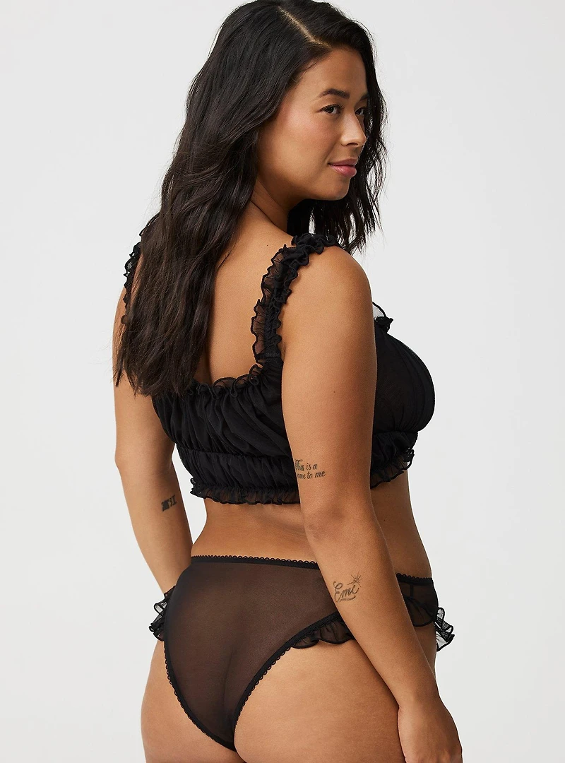 Ruffle Mesh Tanga