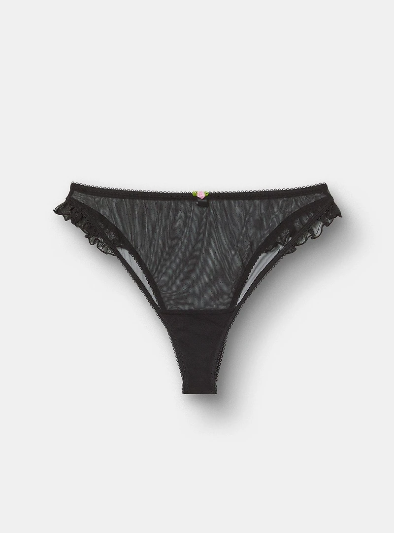 Ruffle Mesh Tanga