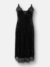 Velour Lingerie Maxi Slip Dress