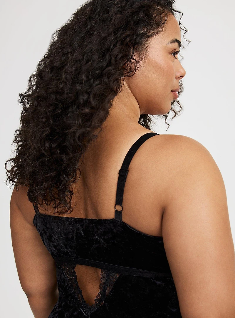 Velour Lingerie Maxi Slip Dress