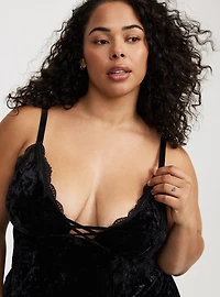 Velour Lingerie Maxi Slip Dress