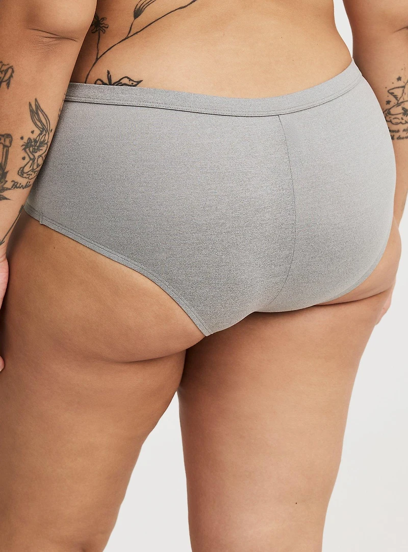 Heather Microfiber Mid-Rise Cheeky Panty