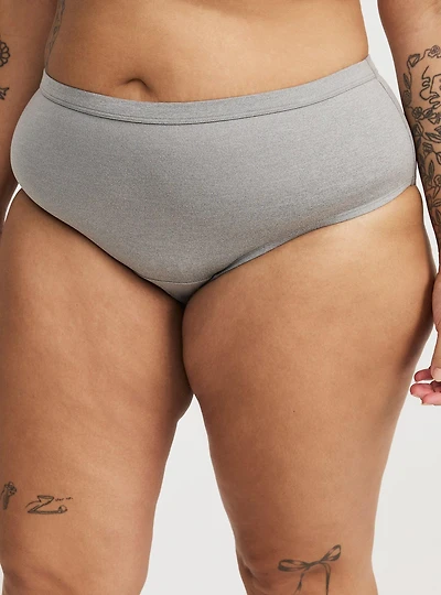 Heather Microfiber Mid-Rise Cheeky Panty