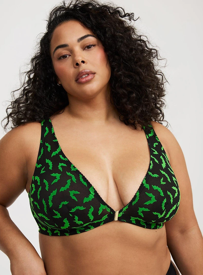 Unlined Plunge Front-Close Bralette