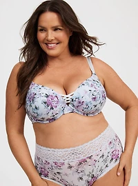 XO Plunge Push-Up Floral Bra