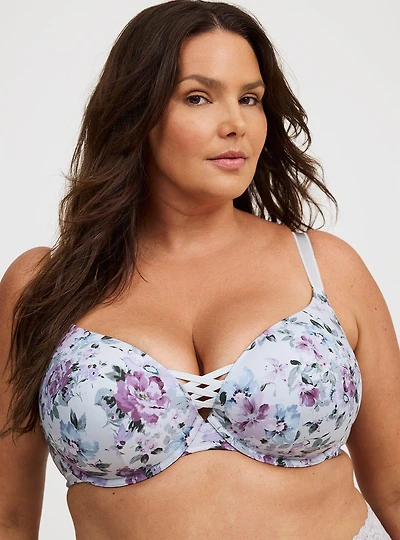 XO Plunge Push-Up Floral Bra