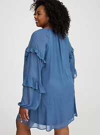 Mini Ruffle Peasant Dress