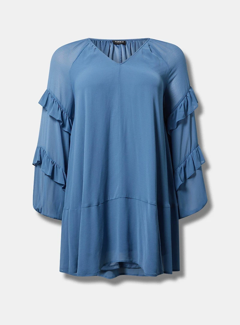 Mini Ruffle Peasant Dress