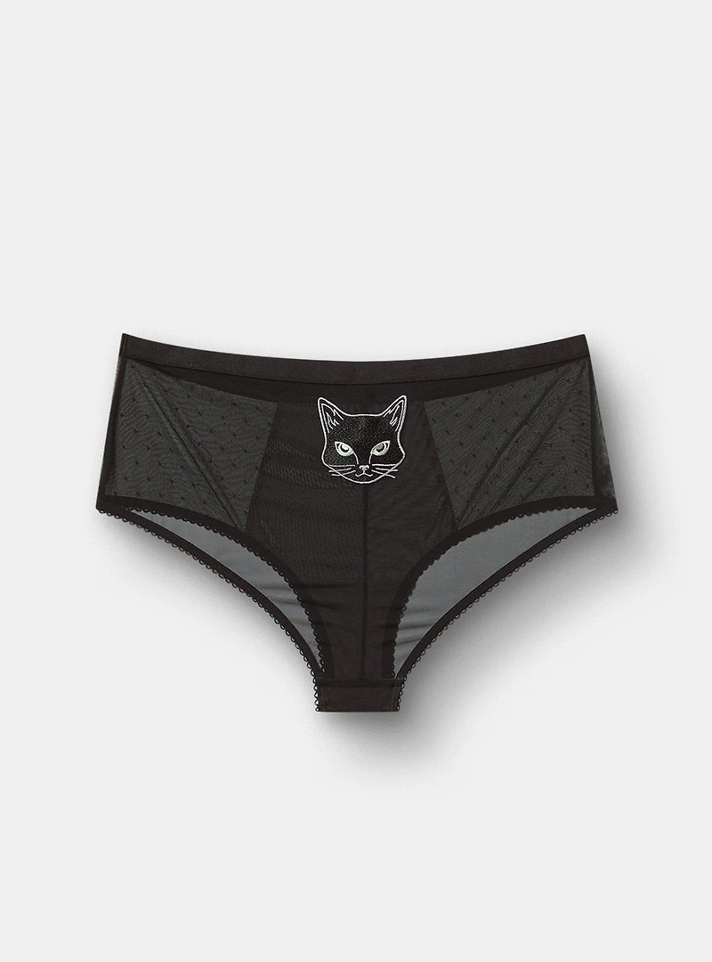 Halloween Applique Mid-Rise Lace Cheeky Panty