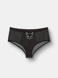 Halloween Applique Mid-Rise Lace Cheeky Panty