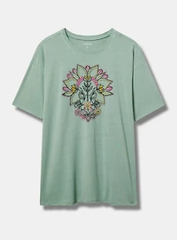 Floral Mandala Relaxed Heritage Jersey Raw Edge Tee