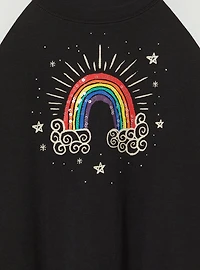 Rainbow Fitted Vintage Jersey Ringer Tee