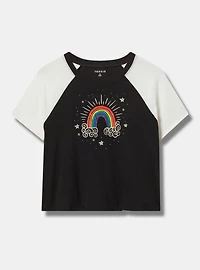 Rainbow Fitted Vintage Jersey Ringer Tee