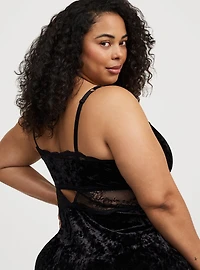 Strappy Velour Lingerie Slip