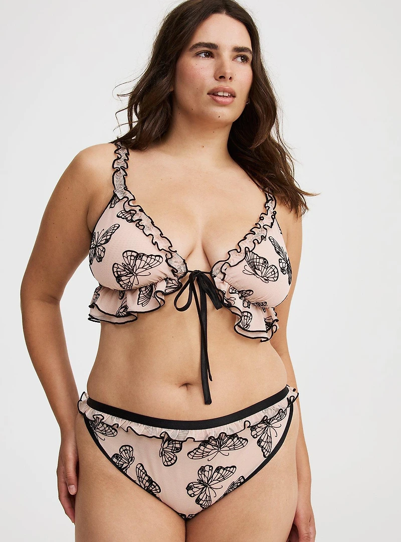 Flocked Mesh Bralette