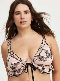Flocked Mesh Bralette