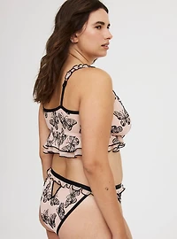 Butterfly Flocked Mesh Tanga Panty