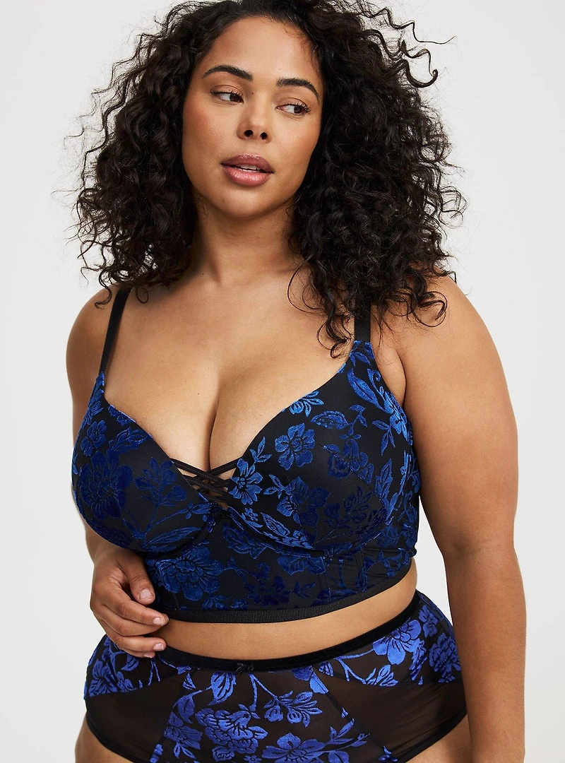 XO Plunge Push-Up Longline Bra