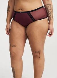 Velvet Trim Mid-Rise Cheeky Panty