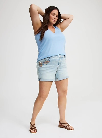 5'' Perfect Mid-Rise Embroidered Short