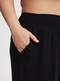Mid-Rise Pull-On Open-Leg Pant