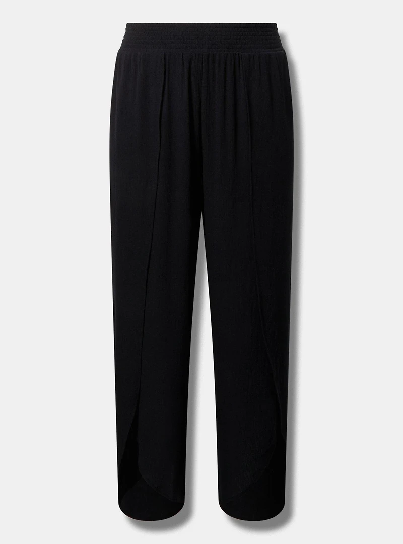 Mid-Rise Pull-On Open-Leg Pant