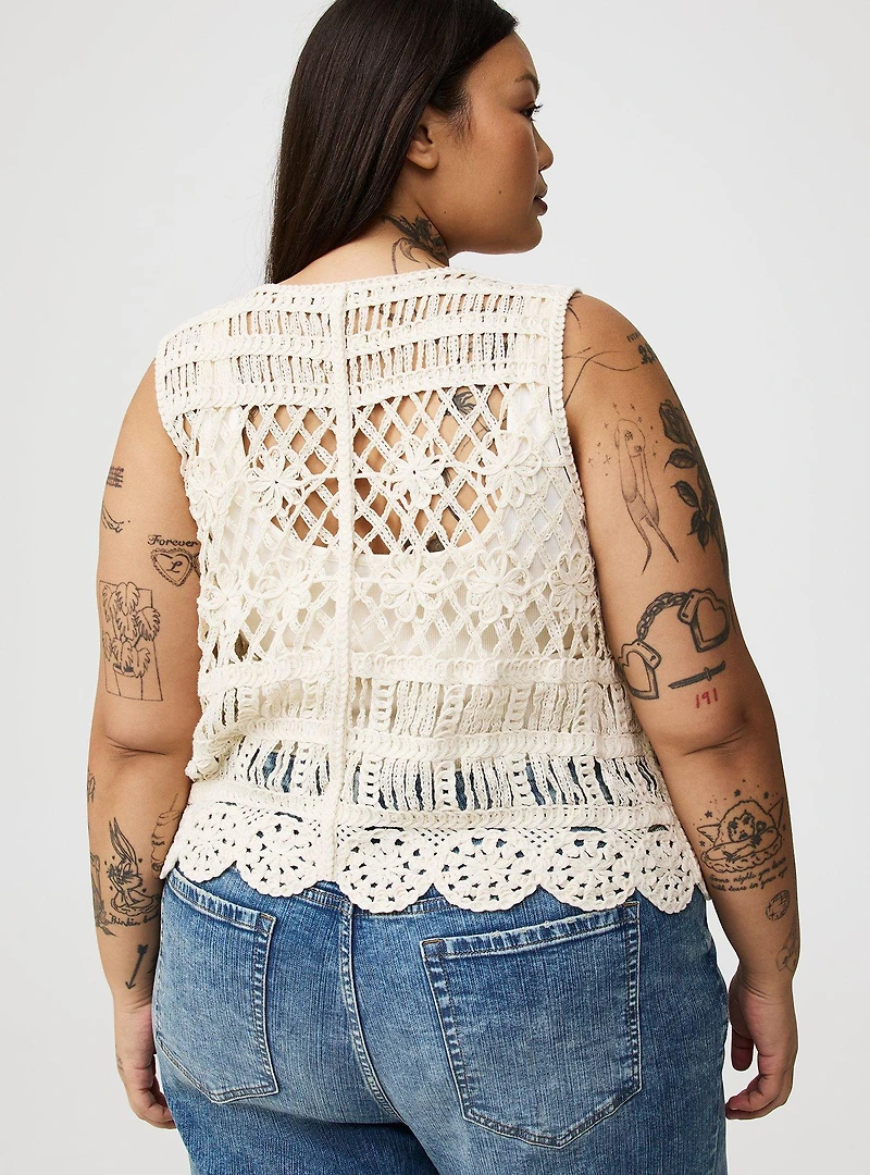 Crochet Tie-Front Vest