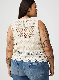 Crochet Tie-Front Vest