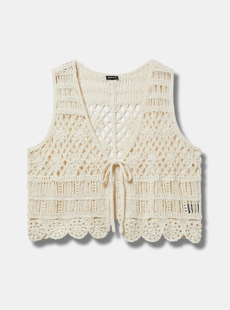 Crochet Tie-Front Vest