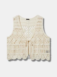 Crochet Tie-Front Vest
