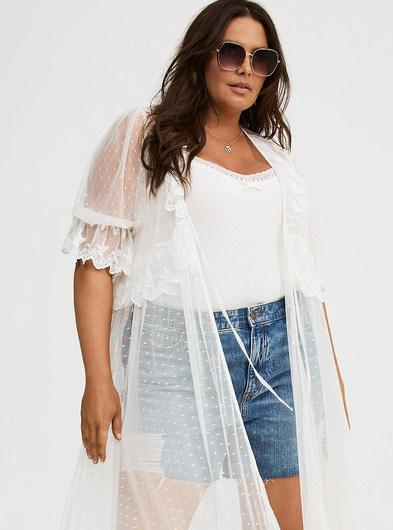 Lace Ruffle Tier Kimono