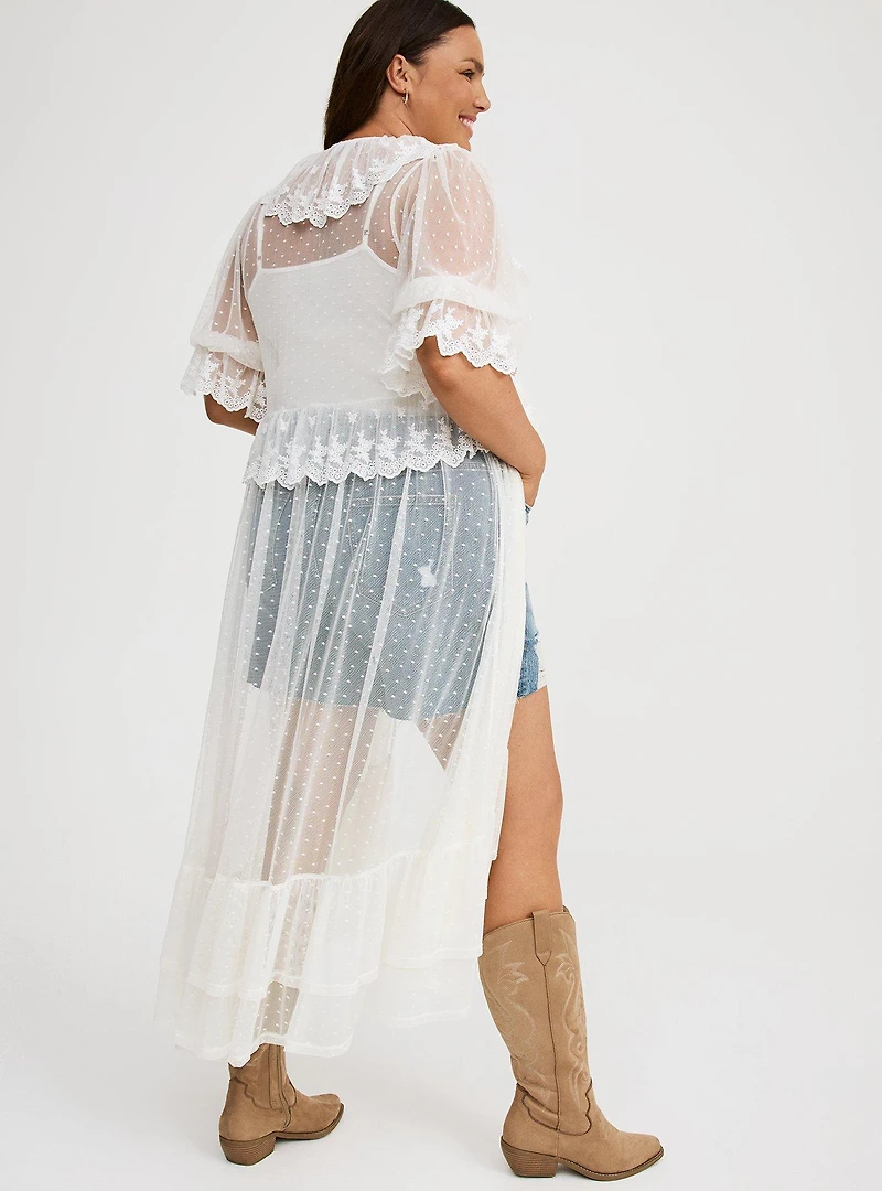 Lace Ruffle Tier Kimono