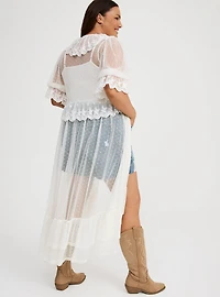 Lace Ruffle Tier Kimono