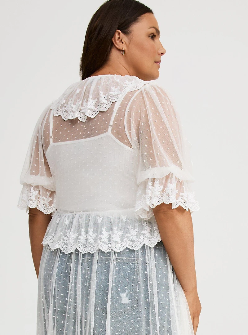 Lace Ruffle Tier Kimono
