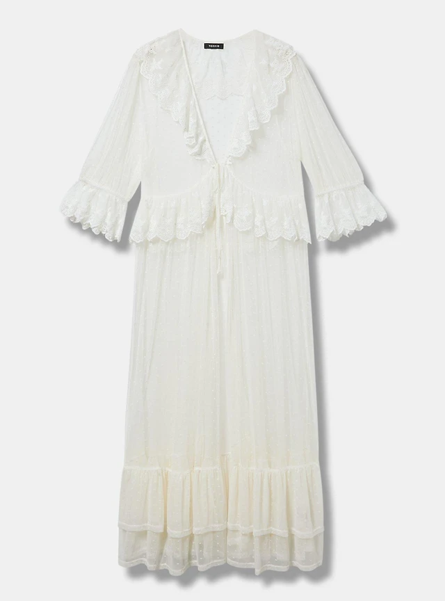 TORRID Lace Ruffle Tier Kimono | Dulles Town Center