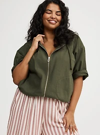 Cropped Cotton Hoodie