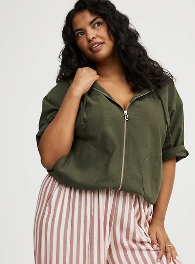 Cropped Cotton Hoodie