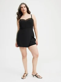 Sweetheart-Neck Wrap-Front Romper