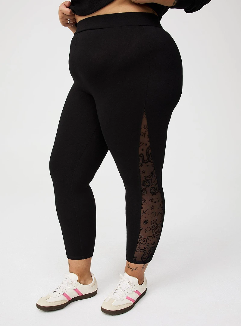 Crop Flocked Legging
