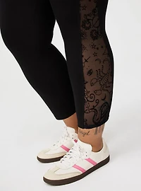 Crop Flocked Legging