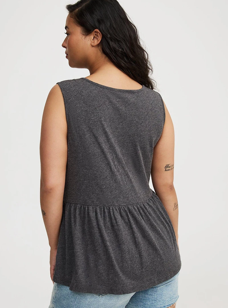 Front-Tie Peplum Tank
