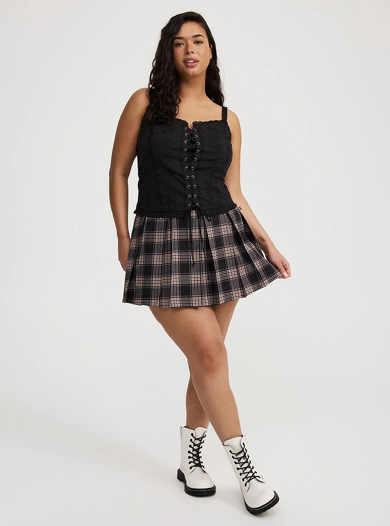 High-Rise Box-Pleat Skort