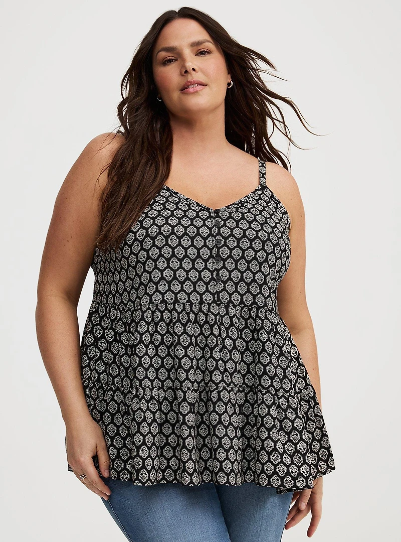 Challis Drop Waist Tiered Cami