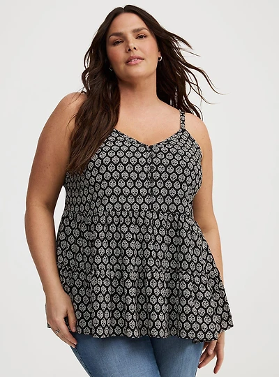 Challis Drop Waist Tiered Cami