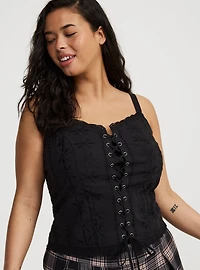 Lace-Up Eyelet Bustier